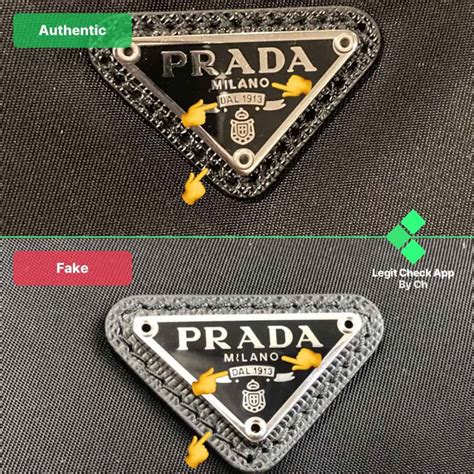 vs fake real vintage prada logo|how to authenticate Prada bag.